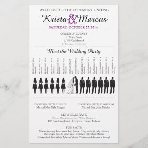 Purple Silhouettes Programme de mariage Circulaire