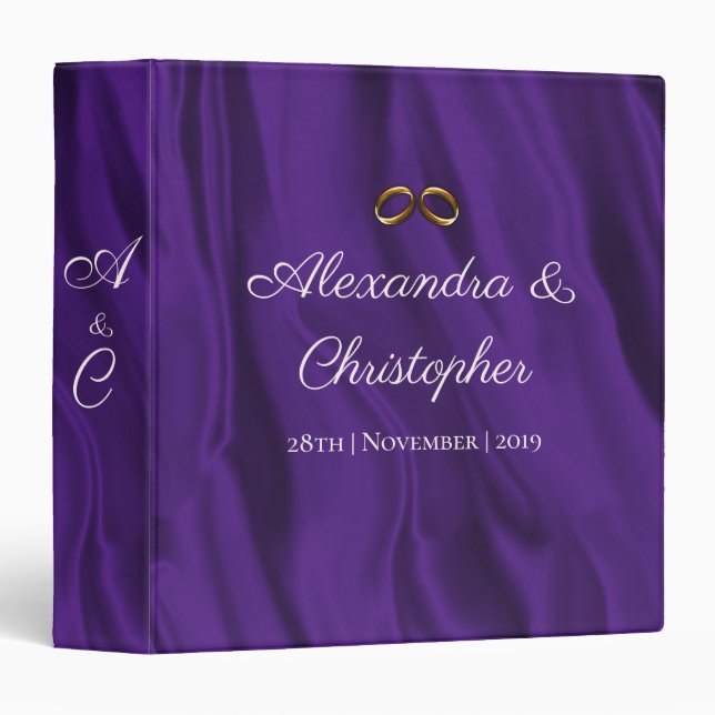 Purple Silk Wedding Binder (Front/Spine)