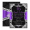 Purple Silver Black Tiara Sweet 16 Invitation