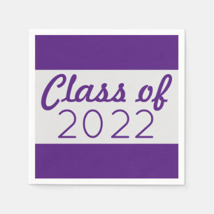 Purple & Silver Class Year Graduation Napkin