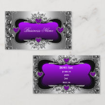 Purple Silver Diamond Image Hearts Elegant