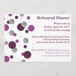Purple & Silver Dot Rehearsal Dinner Invitation