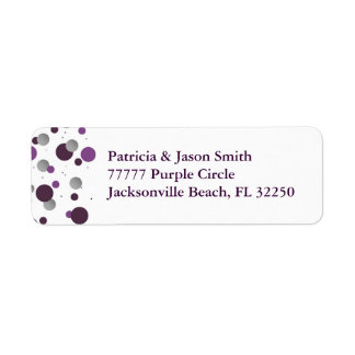 Purple & Silver Dots Address Label