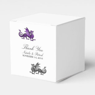 Purple Silver Dragon Wedding Favour Boxes