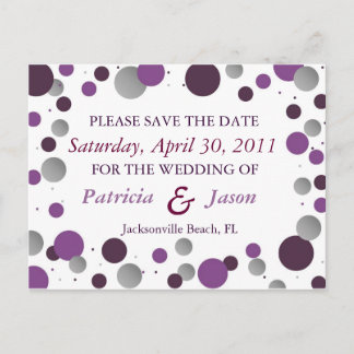 Purple & Silver Enregistrer la carte postale Date