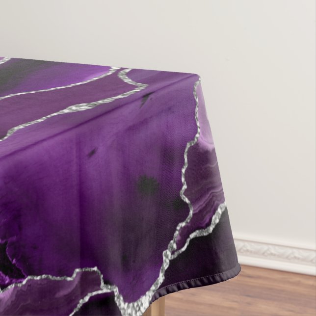 Purple Silver Formal Glitter Agate Tablecloth (In Situ)