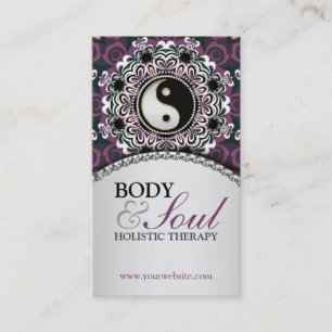 Purple Silver Funky New Age Holistic Carte de visi