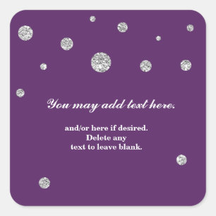 Purple & Silver Glitter Modern Dots Sticker