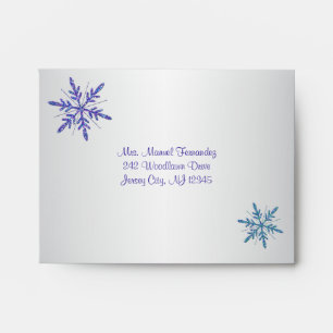Purple, Silver Glitter Snowflake A2 for RSVP Card Envelope