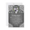 Purple Silver Grey Floral Lace Wedding RSVP Cards
