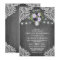 Purple Silver Grey Floral Rustic Mason Jar Wedding