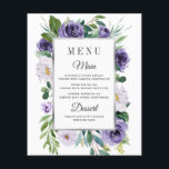 Purple Silver Grey Floral Wedding Menu Cards<br><div class="desc">Purple Silver Grey Floral Wedding Menu Cards - feature elegant watercolor flowers in shades of purple. The text box features a modern printed silver or grey text box. View the matching collection on this page to see the coordinating products. You can fully customize the menu to additional text, font size,...</div>