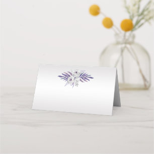 Purple Silver Grey Watercolor Roses Place Cards