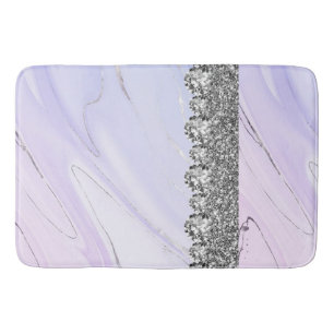 Purple Silver Interior Design Home Glitter Marble Bath Mat