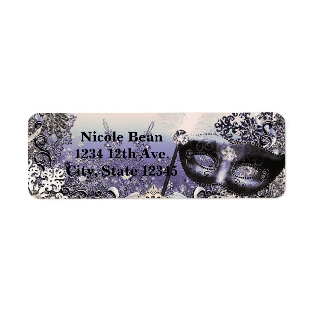 Purple & Silver Masquerade & Winter Snowflakes (Front)