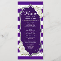 Purple Silver Menu Card