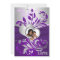 Purple Silver Scrolls, Hearts Photo Wedding Invite