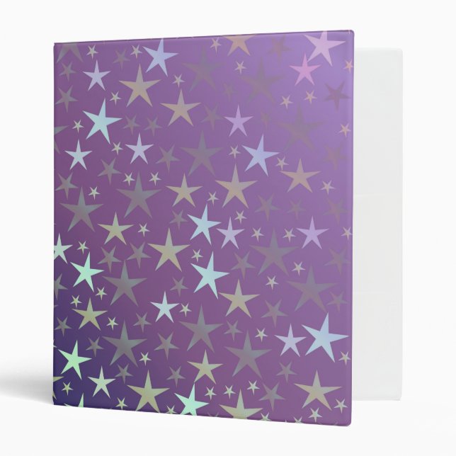 purple+silver,shiny, bright, star, colour, decorat binder (Front/Inside)