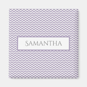 Purple Simple Chevron Personalized Magnet