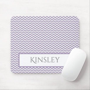 Purple Simple Chevron Personalized Mouse Pad