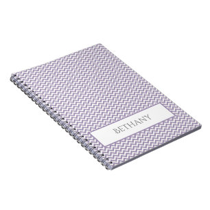 Purple Simple Chevron Personalized Notebook