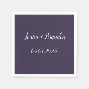 Purple Simple Elegant Minimalist Wedding  Napkin