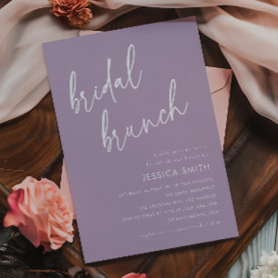 Purple Simple Modern Bridal Brunch Invitation