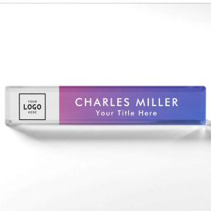 Purple Simple Modern Professional business logo Nameplate