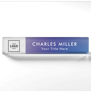 Purple Simple Modern Professional business logo Nameplate