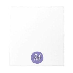 Purple Simple Monogram Classic Trendy Notepad