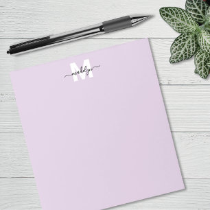 Purple Simple Monogram Notepad