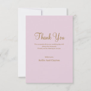 Purple Simple Wedding Thank You Card