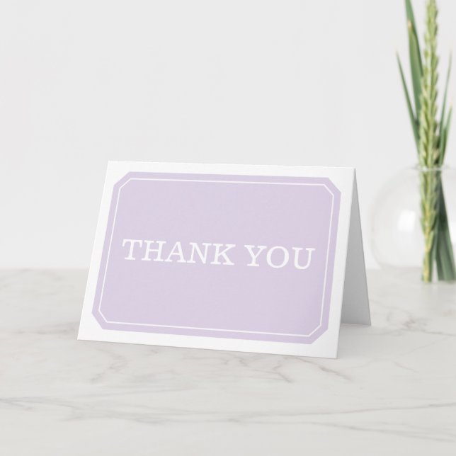 Purple Simply Elegant Carte de remerciements (Devant)