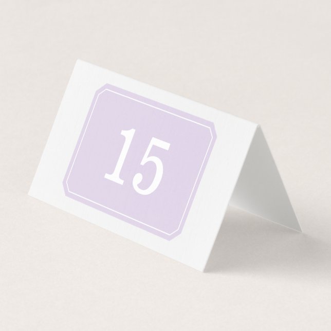 Purple Simply Elegant Folded Table Card (Front)