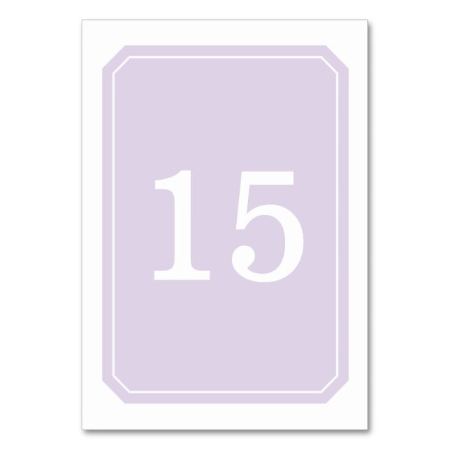 Purple Simply Elegant Table Card (Front)