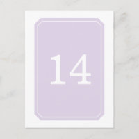 Purple Simply Elegant Table Number Postcard