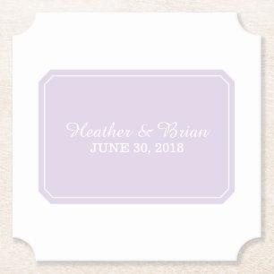 Purple Simply Elegant Wedding Paper Coaster