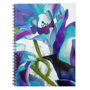 Purple Singapore Orchid flower watercolor art Notebook