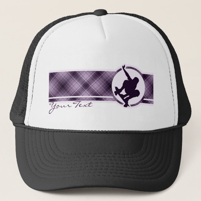 Purple Skateboarding Trucker Hat (Front)