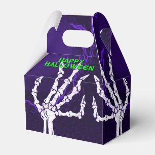Purple Skeleton Hands Gable Favor Box