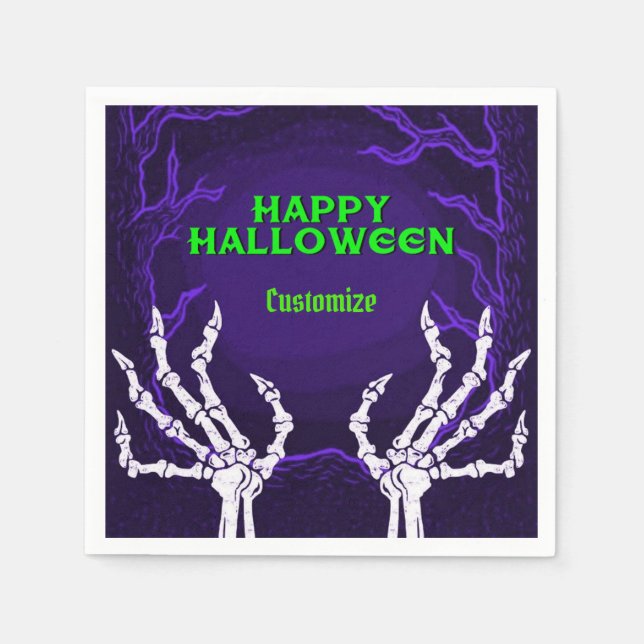 Purple Skeleton Hands Napkin (Front)