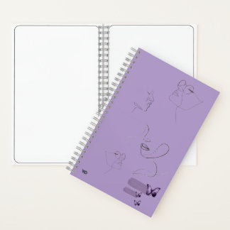 Purple Sketch-Style Notebook – Aesthetic Hardcover