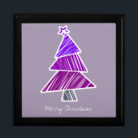 Purple Sketchy Christmas Tree Gift Box<br><div class="desc">Cute,  colourful pattern with scribbled christmas trees. Perfect Christmas gift.</div>