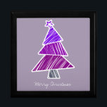 Purple Sketchy Christmas Tree Gift Box<br><div class="desc">Cute,  colourful pattern with scribbled christmas trees. Perfect Christmas gift.</div>