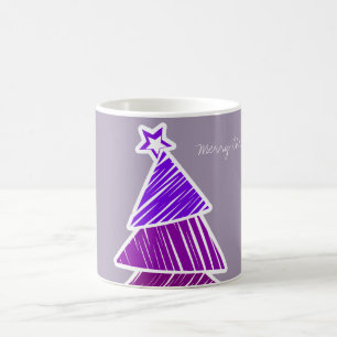 Purple Sketchy Christmas Tree Mug