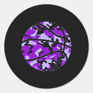 Purple Sketll Camo - Purple Camouflage Sketll  Classic Round Sticker