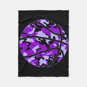 Purple Sketll Camo - Purple Camouflage Sketll  Fleece Blanket