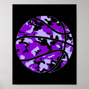Purple Sketll Camo - Purple Camouflage Sketll  Poster