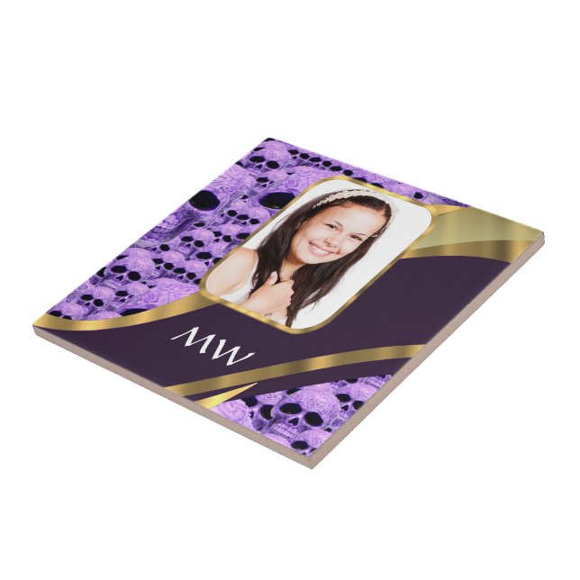Purple skull collage tile (Side)