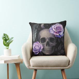 PURPLE SKULL COOLER THROW PILLOW